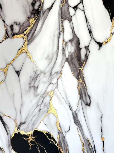 Revestimiento decorativo efecto 3D - Marmol Dorado y Negro
